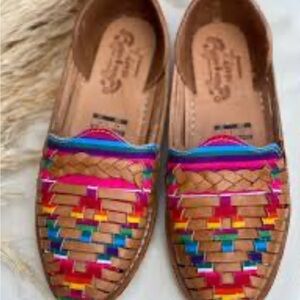 Vibrant Multicolor Woven Leather Loafers